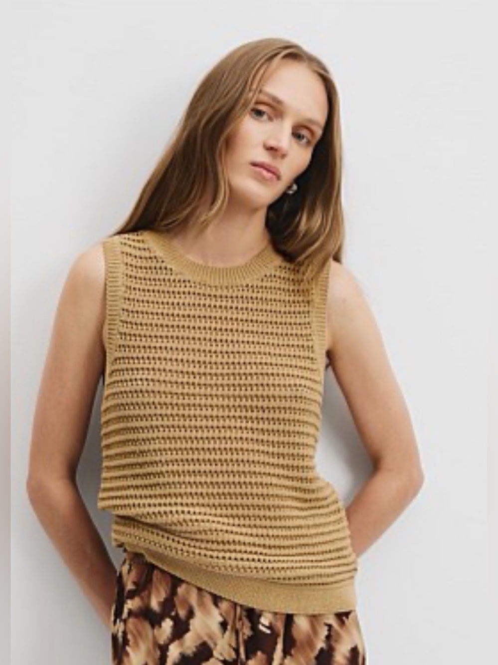 Country Road ORGANICALLY GROWN COTTON CROCHET KNIT TANK